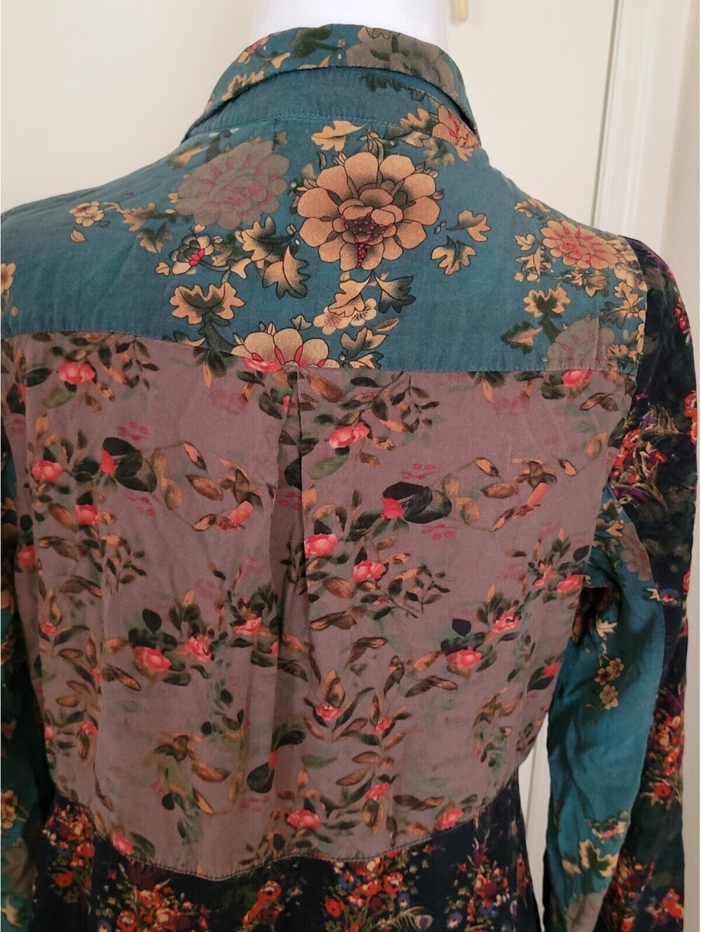 Natural Life Ansley Tunic Shirt Dress Patchwork Floral Design Sz Med Cottagecore - Picture 6 of 9